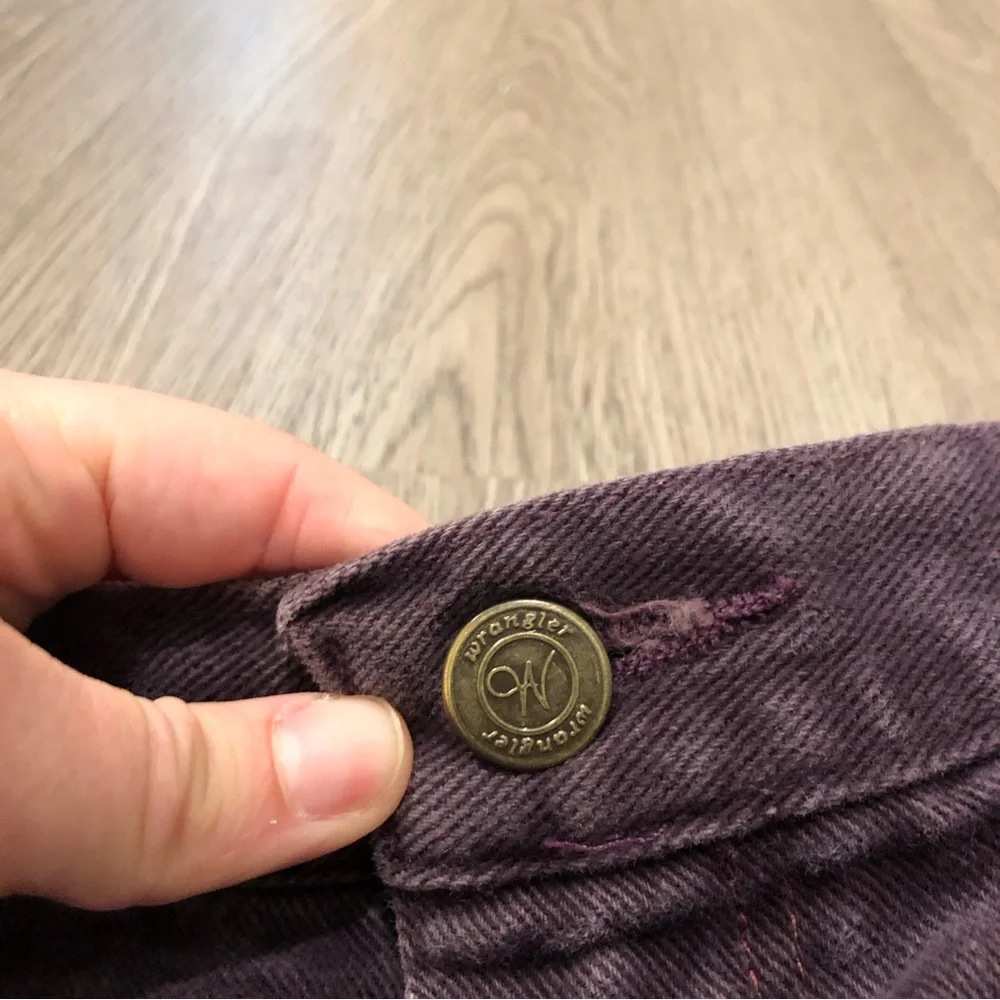 Vintage 90s Wrangler For Women High Rise Mom Jeans 14x32 Dark Purple‎ Plum